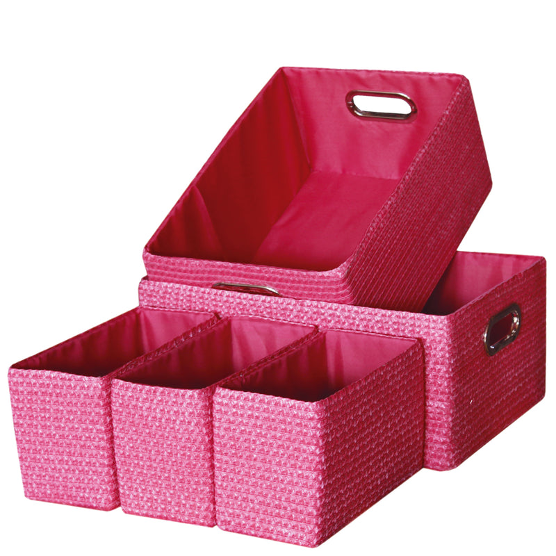 Set 5 pink baskets