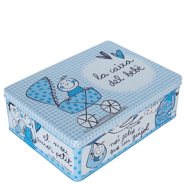 Caja metálica "la caixa del bebè" azul