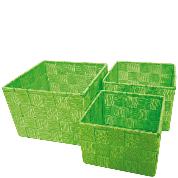Set 3 green baskets S