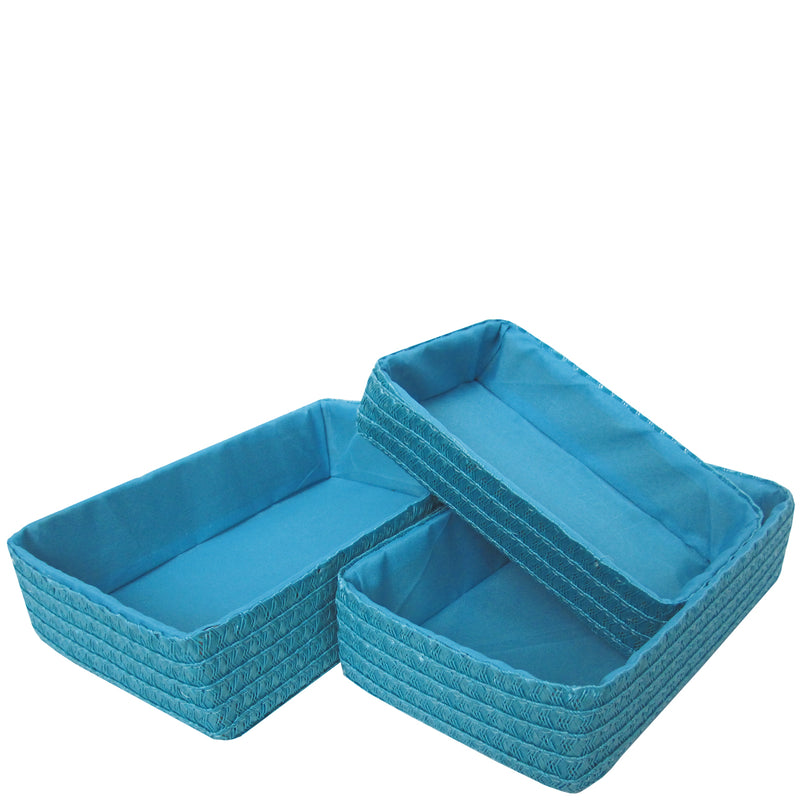 Set 3 blue baskets M