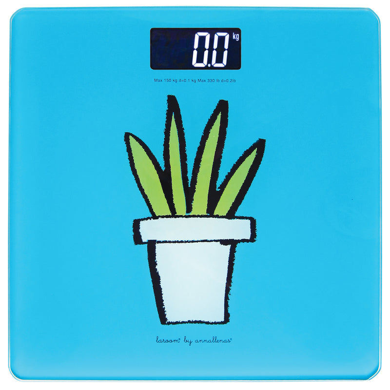Bath Scale "plant" blue with white back-lit LCD and lithium battery