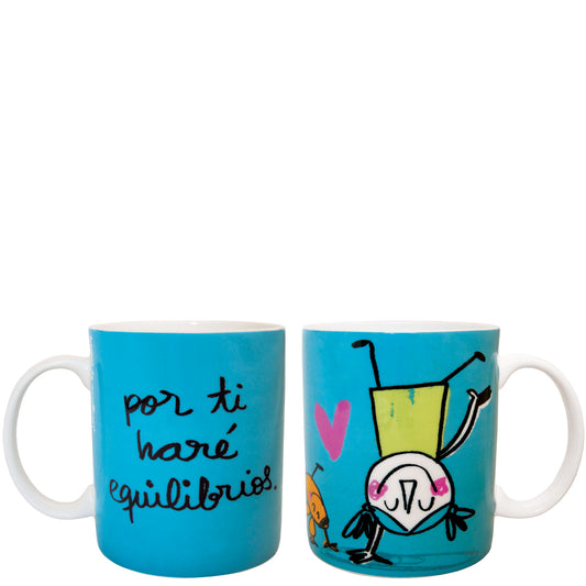 Mug "pour toi j'équilibrerai" bleu