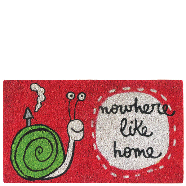 Doormat "nowhere like home" red