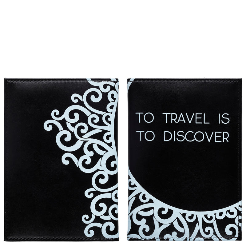 Funda para pasaporte "to travel is to discover"