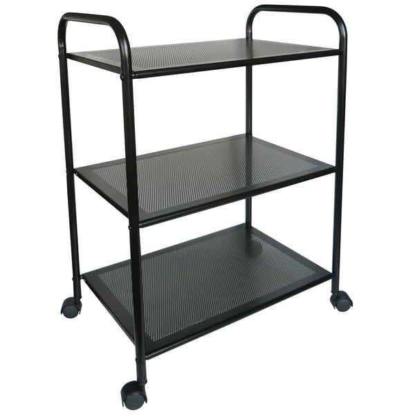 Utility Cart with 3 shelves black