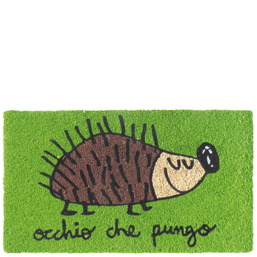 Doormat "occhio che pungo" green