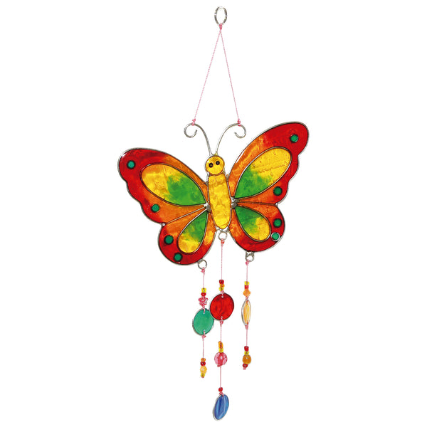 Mobile papillon rouge & orange 29cm