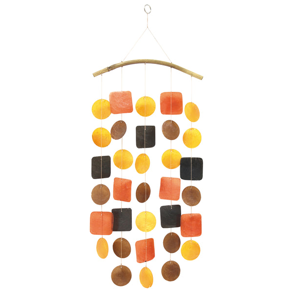 Wind chime with orange & brown shells 59cm