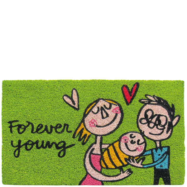 Doormat "forever young" green