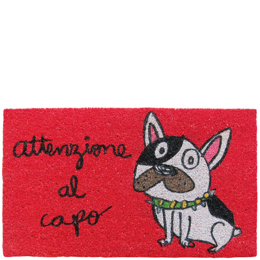 Doormat "attenzione al capo" red