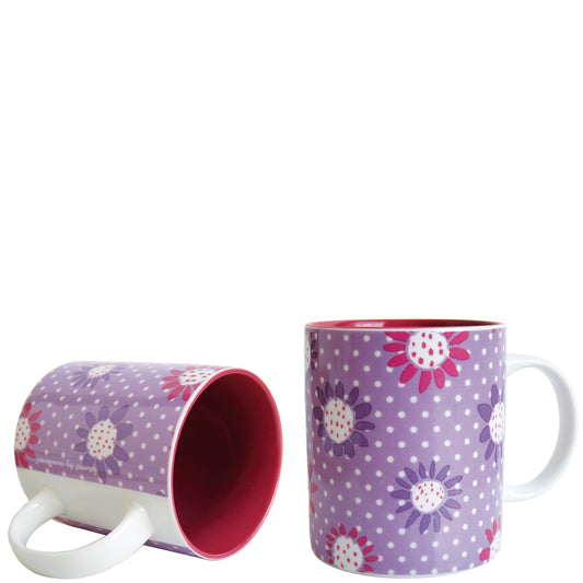 Taza "flores" violeta