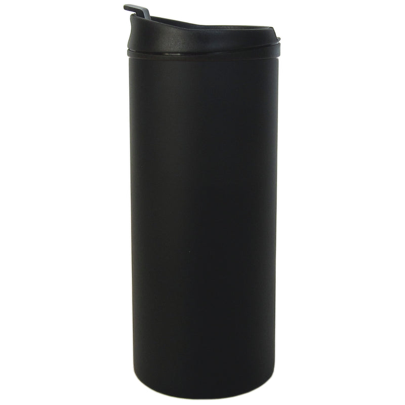 Double wall Vacuum Flask for liquids 300ml. Black Stainless steel & anti-drip cap