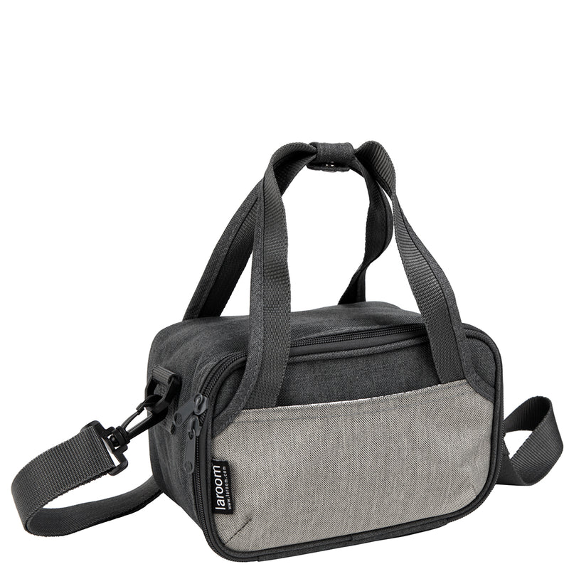 Lunch Bag urban 3L with thermal insulation, 2 extra pockets & shoulder strap Gray -food container included-