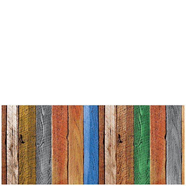 Alfombra vinílica de cocina "tablas de madera en colores" ancha 