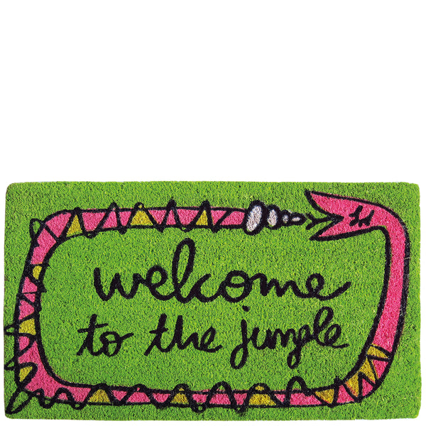 Doormat "welcome to the jungle" green