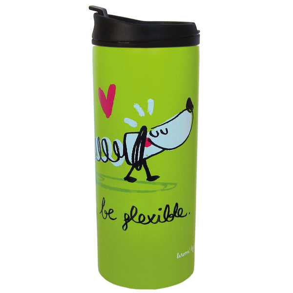 Double wall Vacuum Flask for liquids 300ml. "be flexible" Stainless steel & anti-drip cap