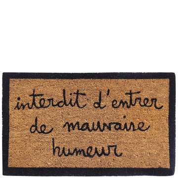 Doormat "interdit d'entrer de mauvaise humeur" natural