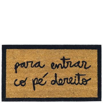 Doormat "para entrar co pé dereito" brown