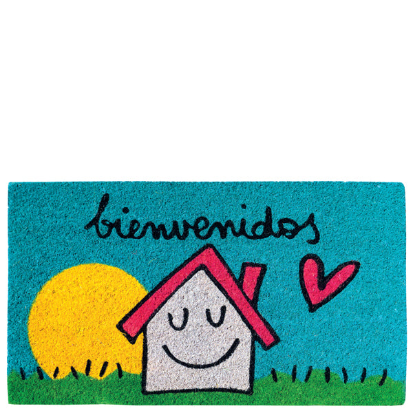 Doormat house & sun "bienvenidos"