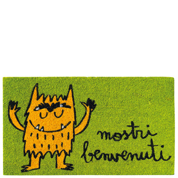 Doormat "mostri benvenuti" green