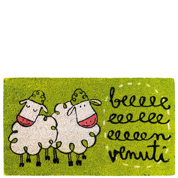 Doormat "beeeenvenuti" green