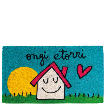 Doormat house & sun "ongi etorri"