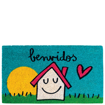 Doormat house & sun "benvidos"