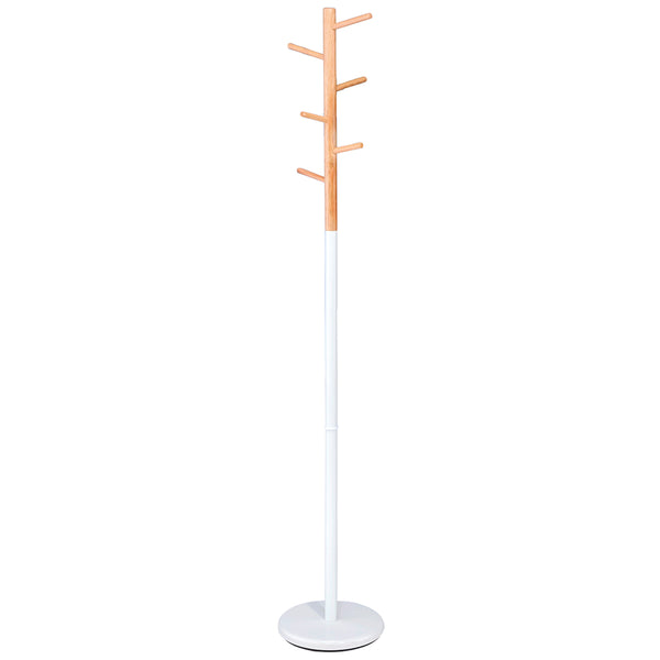 Coat stand satin white with wooden hanger