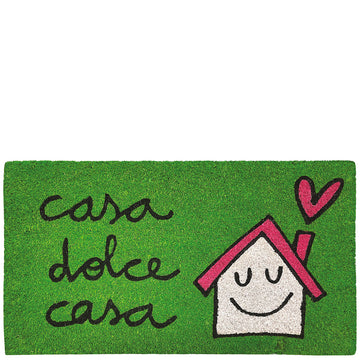 Felpudo "casa dolce casa" verde