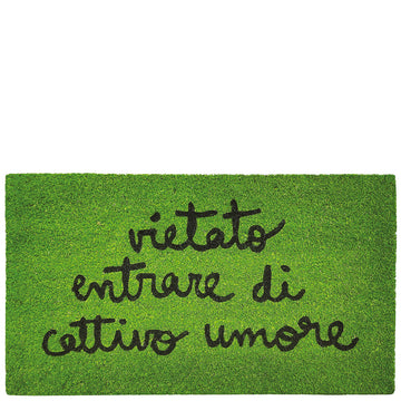 Doormat "vietato entrare di cattivo umore" green